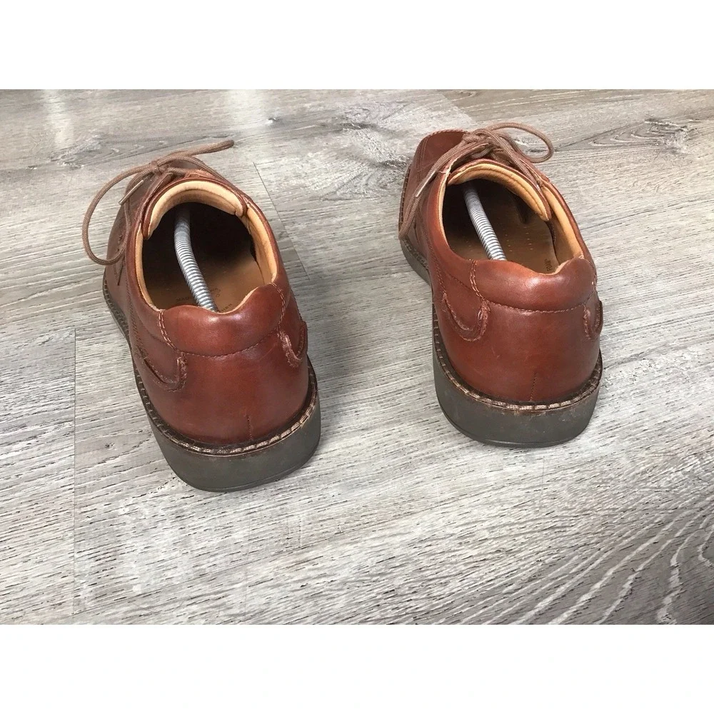 Ecco Helsinki Mens Size EU 47 US 13-13.5 Brown Leather Square Toe Oxfords